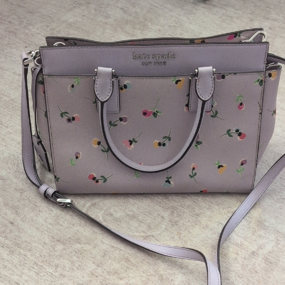 Kate Spade Floral Satchel in Lavender